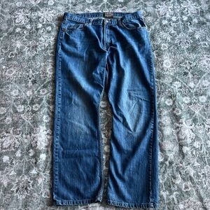 Vintage Wrangler Men's Bootcut Jeans in Deep Blue